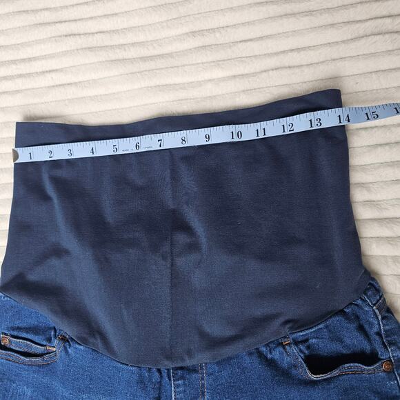 HOFISH Women’s Maternity Denim Shorts Blue Jean Over Belly Size M Distressed - Picture 4 of 8